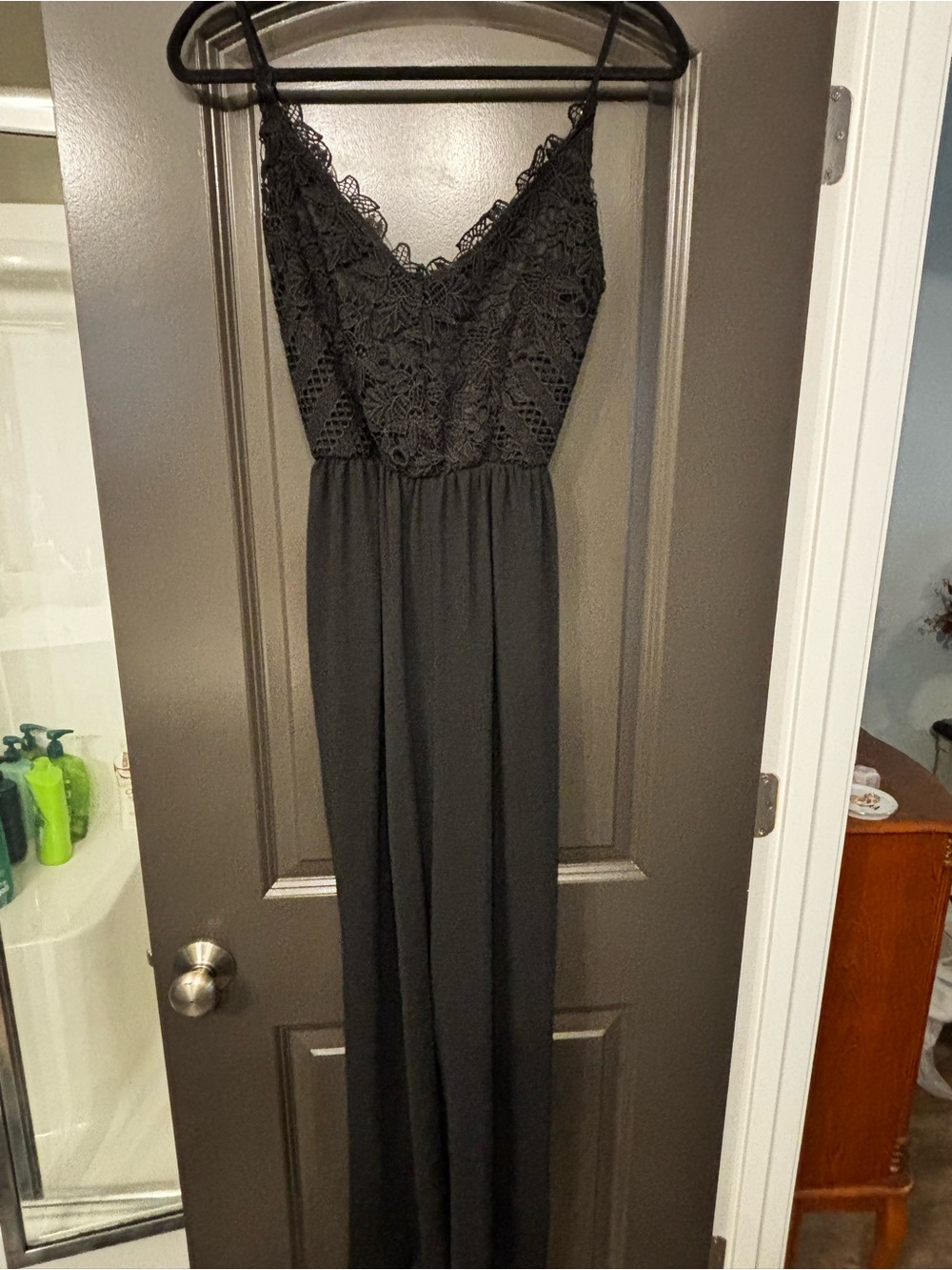 Black Lace Bodice Maxi Dress - Women